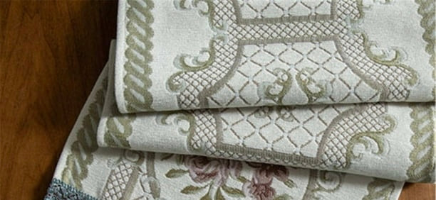 White Velvet Embroidered Dining Table Runner