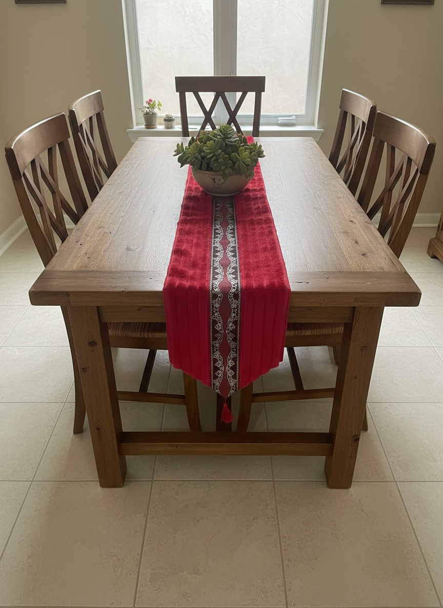 Soft Fur Line Patti Dining Table Runner