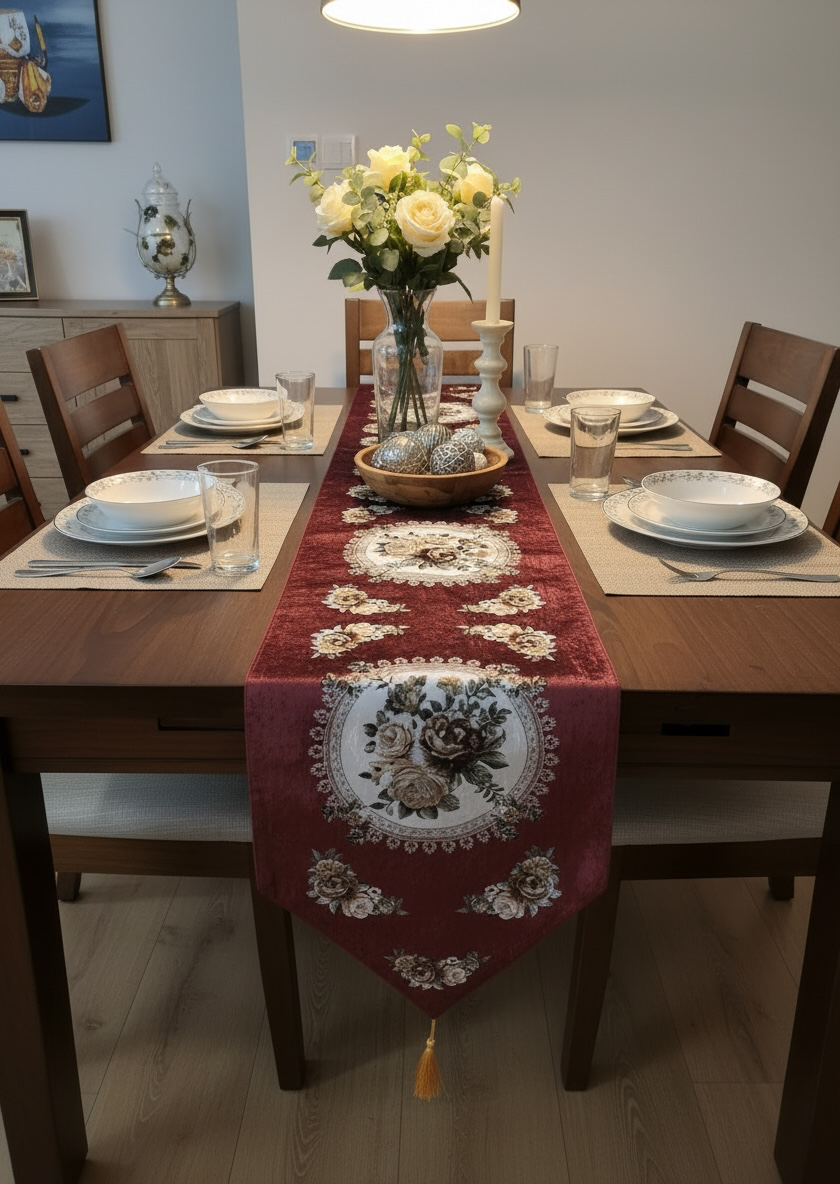 Velvet Printed Imported Table Runner