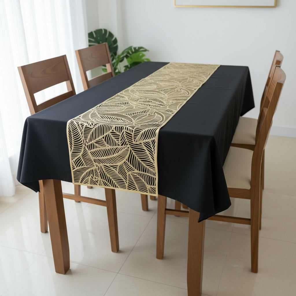 Golden Plastic Table Runner 72 Inches