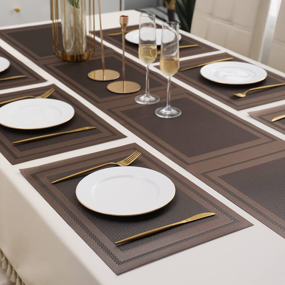 Chatai Plastic 7 PC SET ( 1 Runner & 6 Mats )