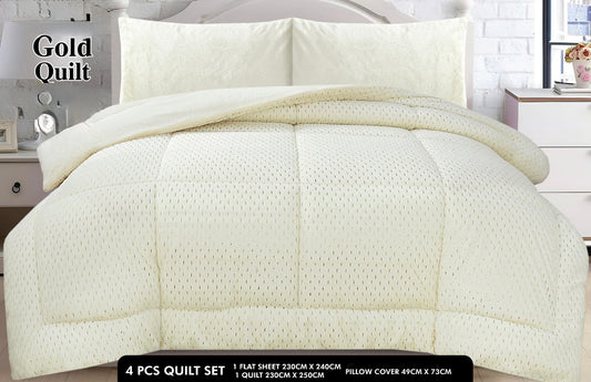 Fur Gold Strip Fluffy Complete 4pc Set