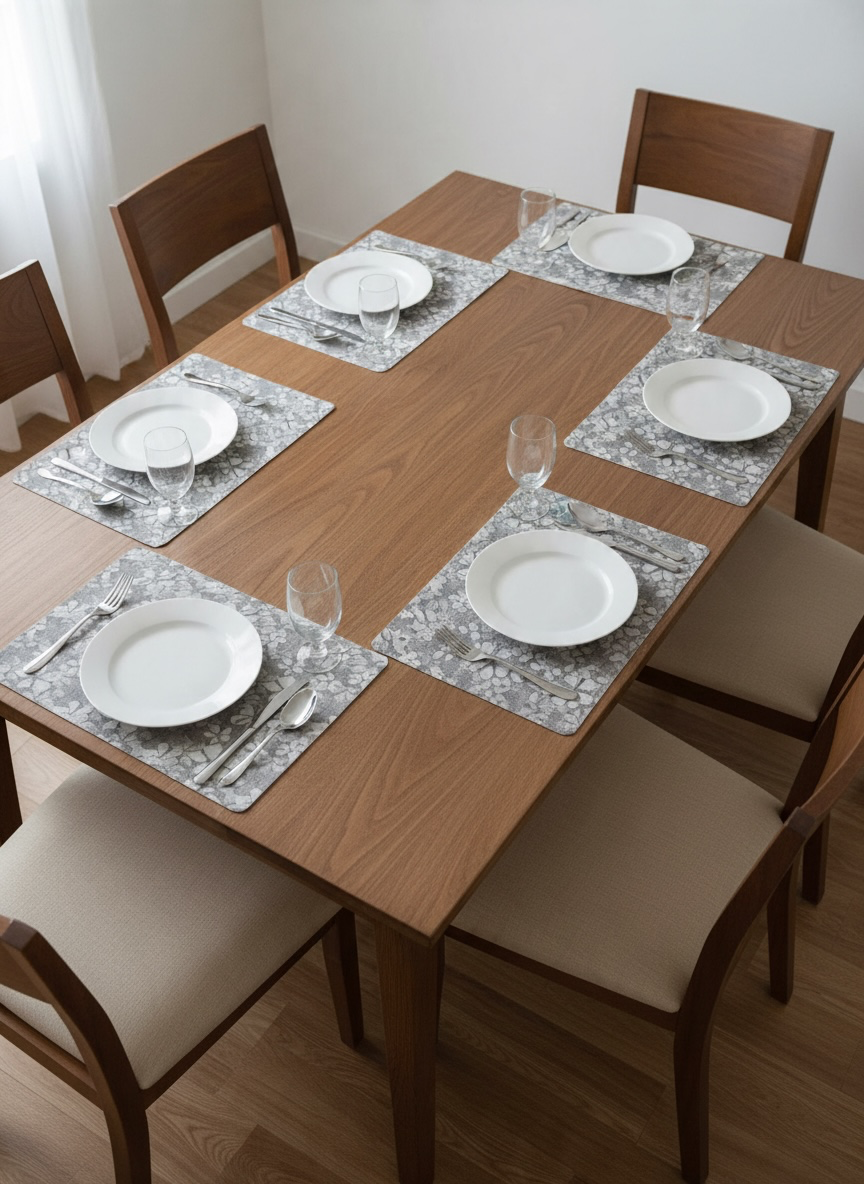 Sweet Leather Waterproof Imported Table Mat 6PC Set