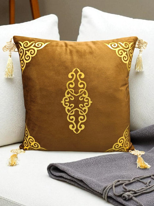 Italian Velvet Motive Corner Tussel Cushion