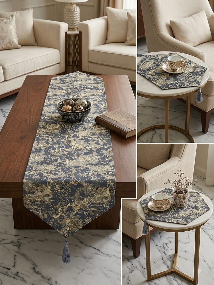 Shanghai Velvet Marble 3pc Set