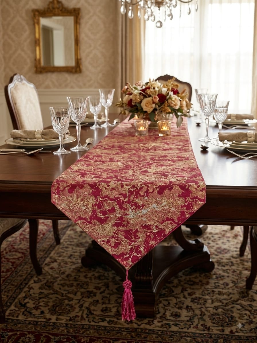 Shanghai Velvet Marble Table Runner