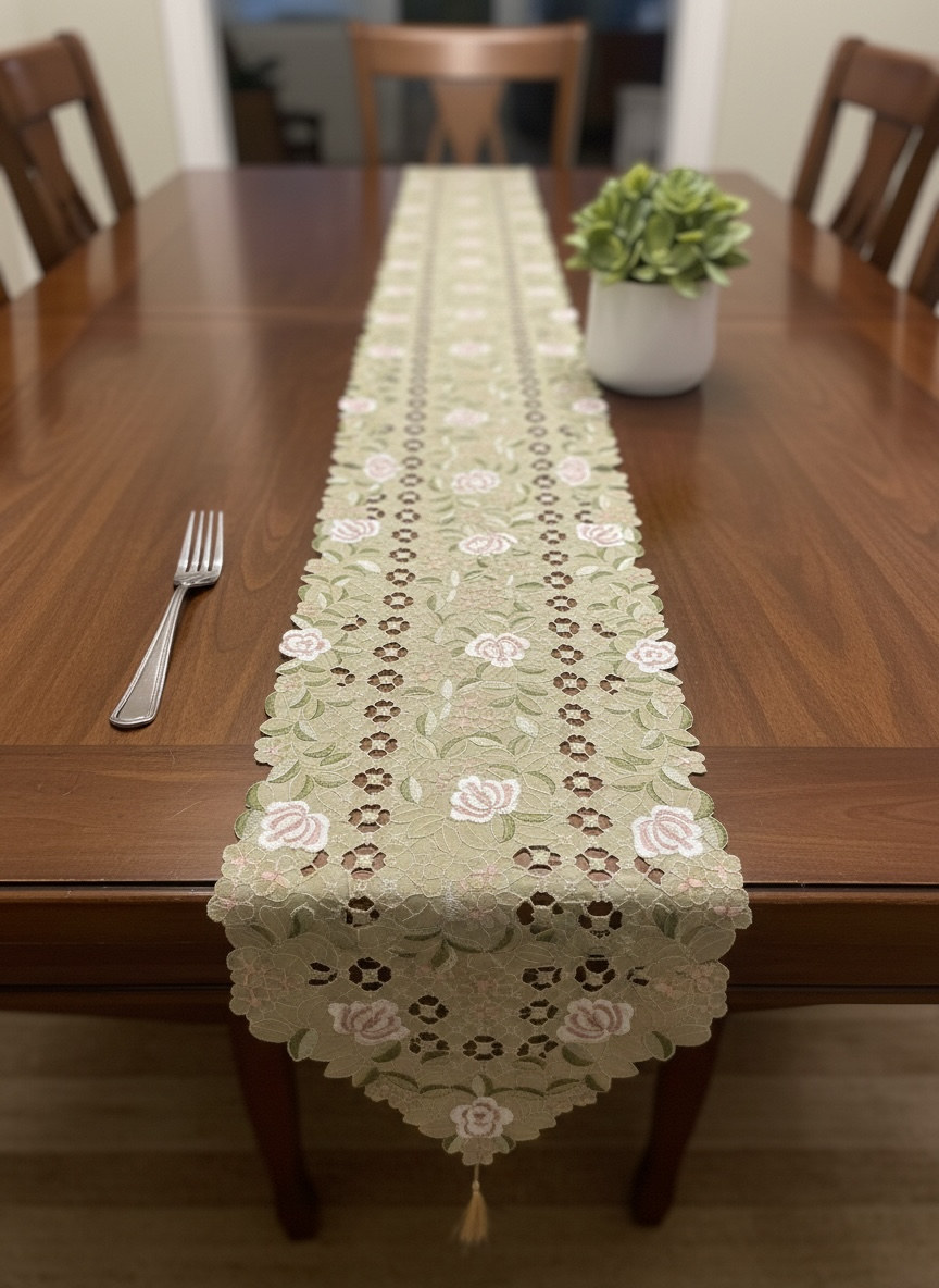 Heavy Cutwork Table Runner