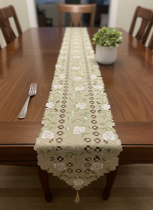Heavy Cutwork Table Runner