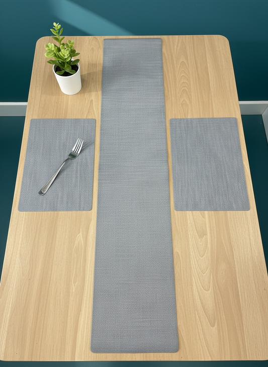 Imported Leather Rubber Dining Set ( 1 Runner & Mats )