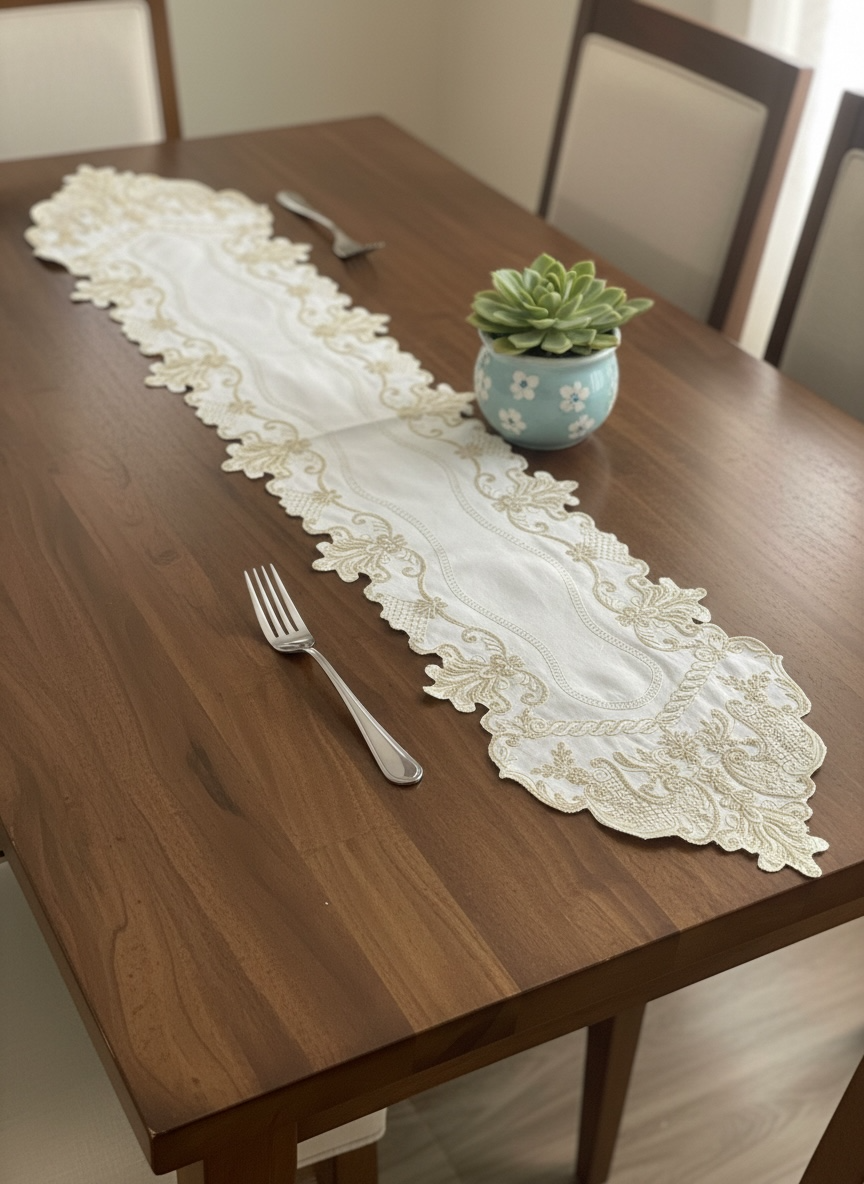 Fancy Cutwork Table Runner