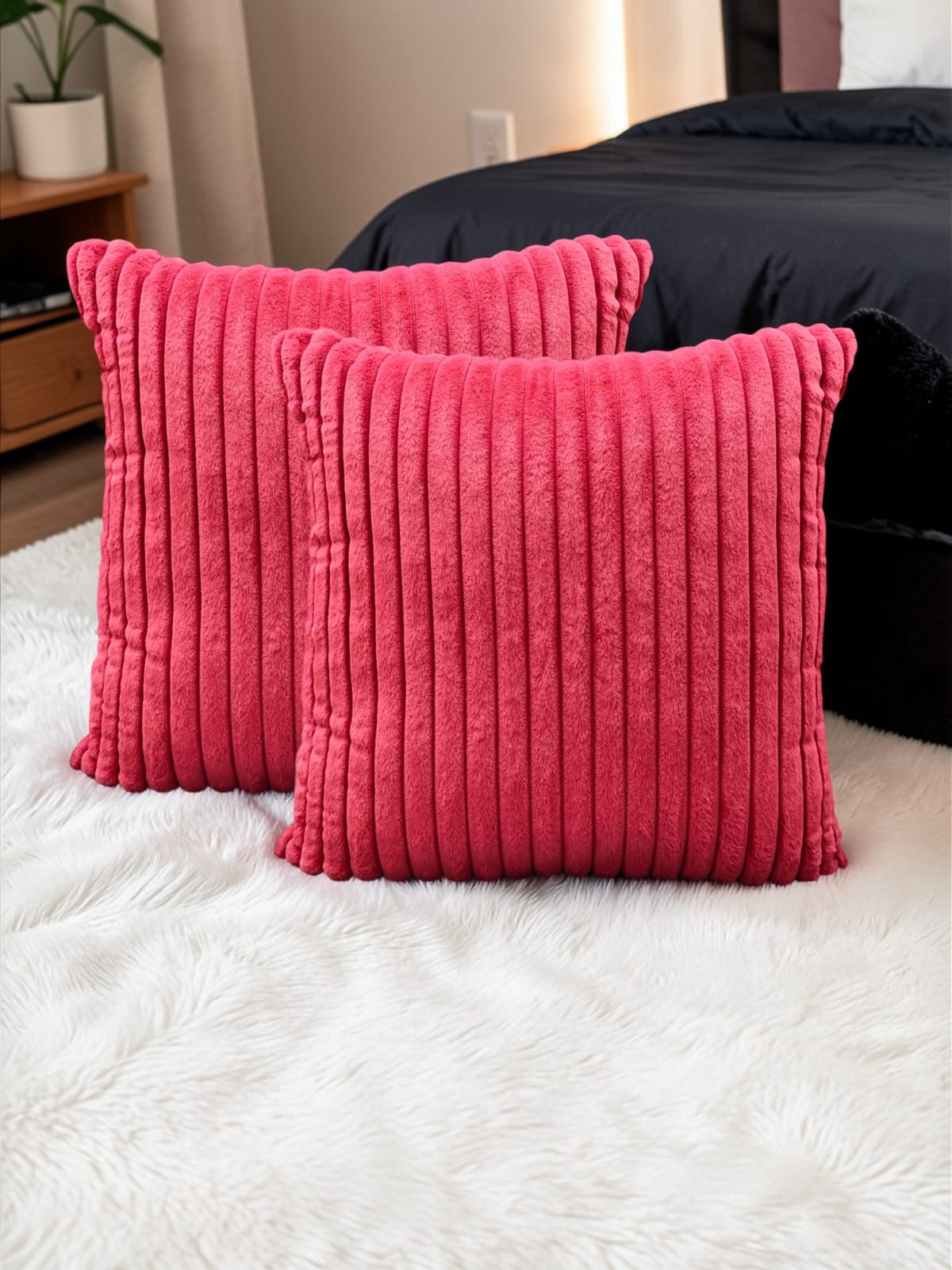 Soft Fur Line Floor Cushion Covers