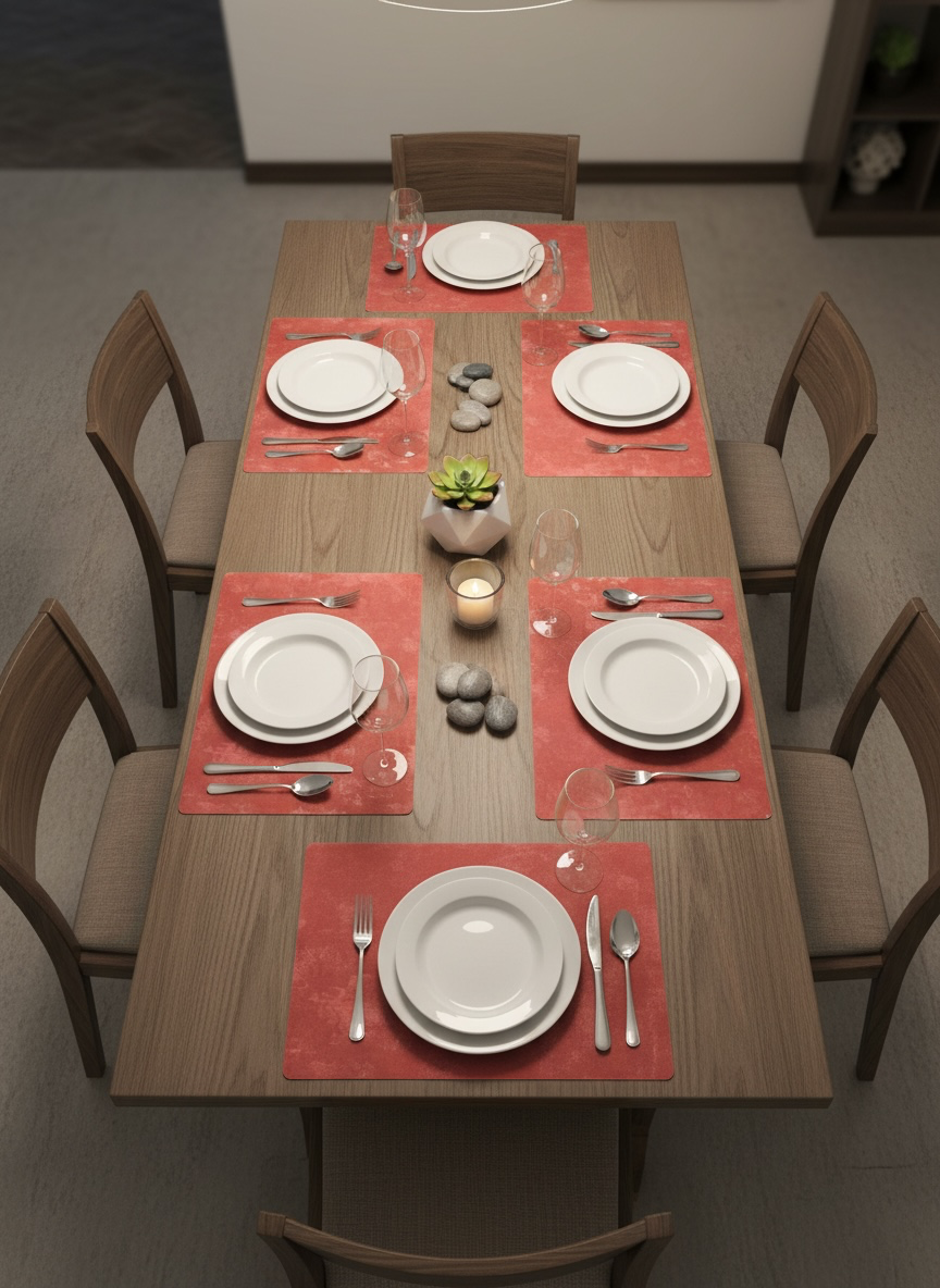 Sweet Leather Waterproof Imported Table Mat 6PC Set