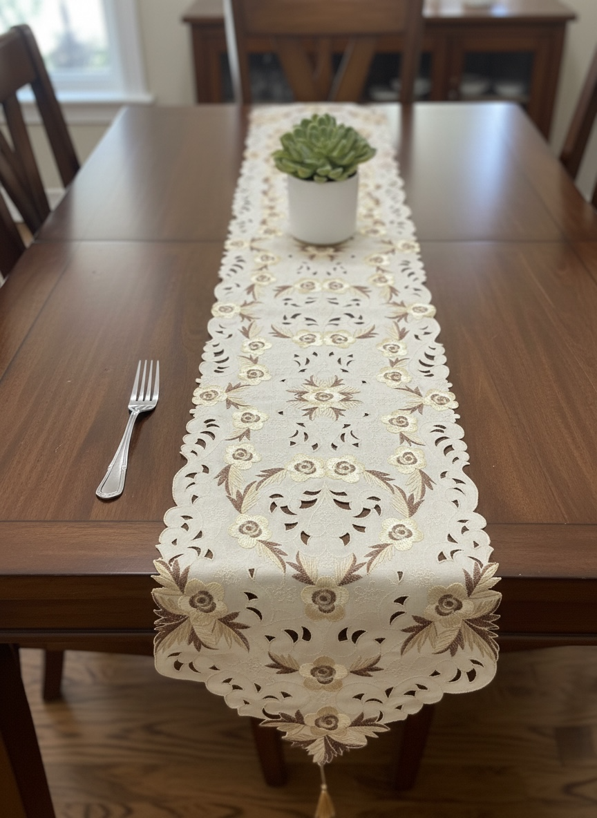 Heavy Cutwork Table Runner
