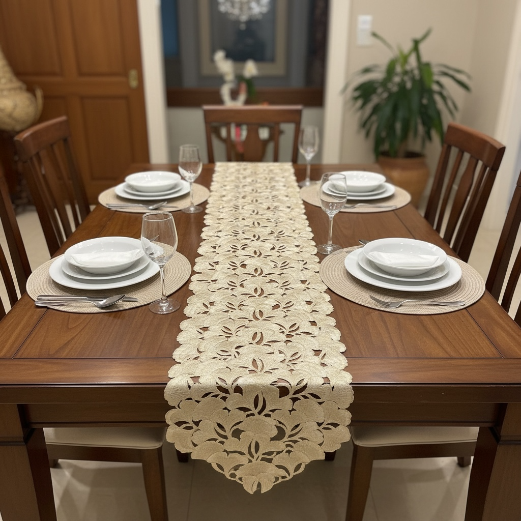 Golden Plastic Table Runner 60 Inches