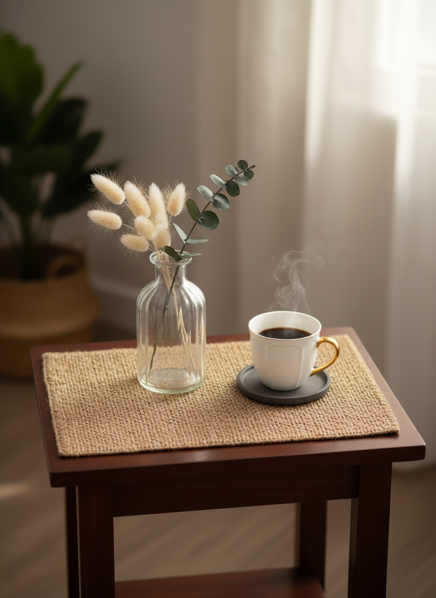 Imported Thread Work Plastic Table Mat