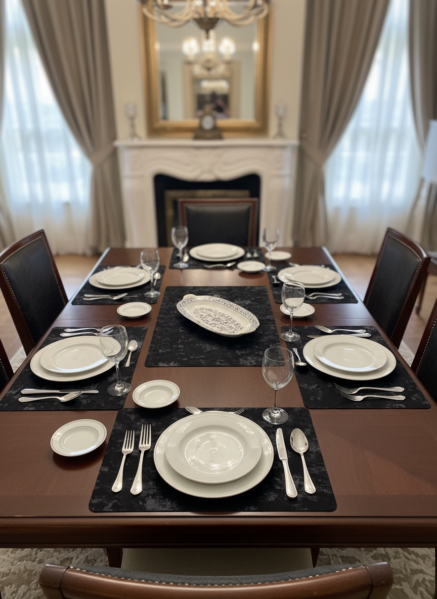 Sweet Leather Plastic 7 PC SET ( 1 Runner & 6 Mats )