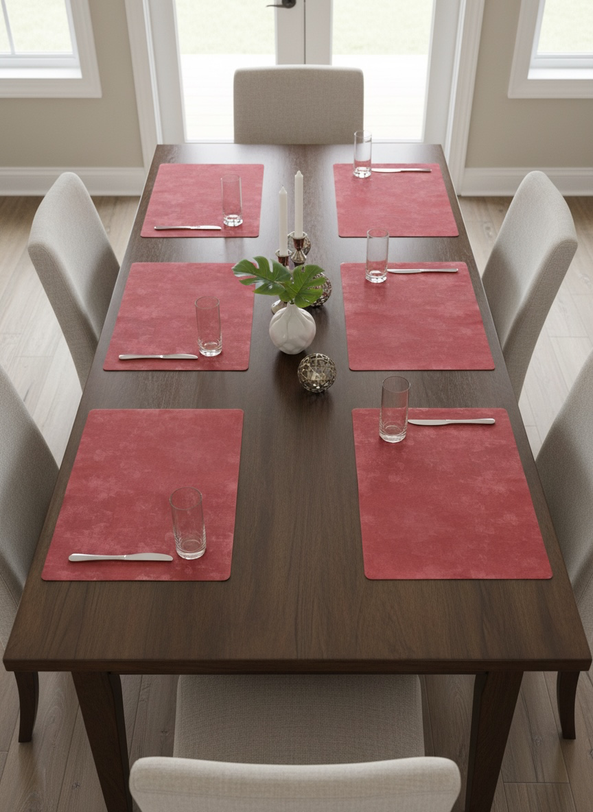 Sweet Leather Waterproof Imported Table Mat 6PC Set