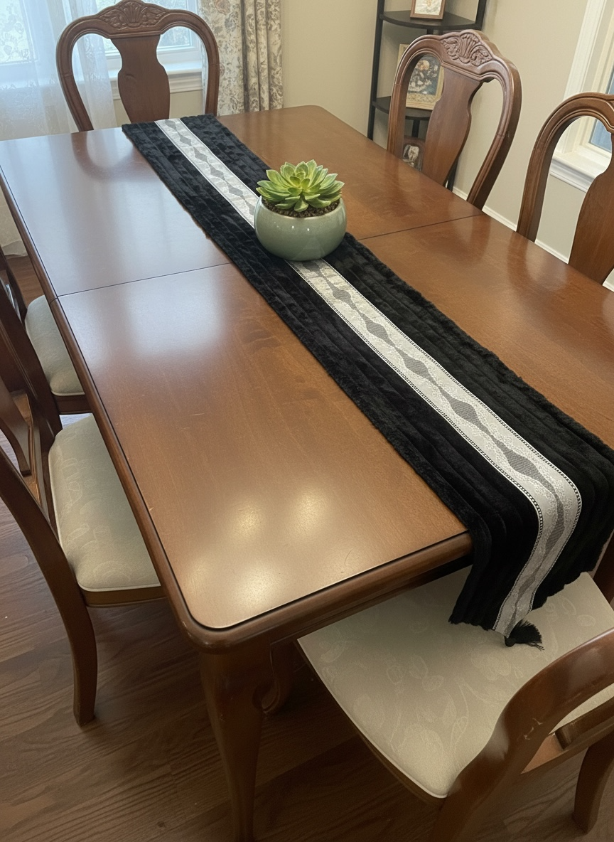 Soft Fur Line Patti Dining Table Runner