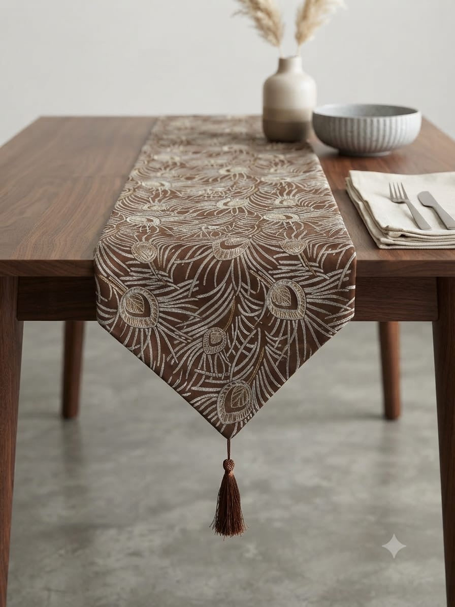 Shanghai Peacock Velvet Table Runner