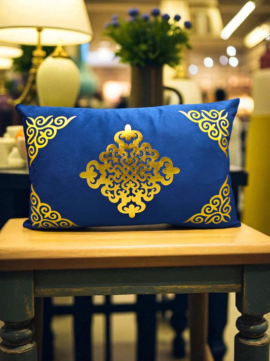 Corner Motive Velvet Rectangular Cushion