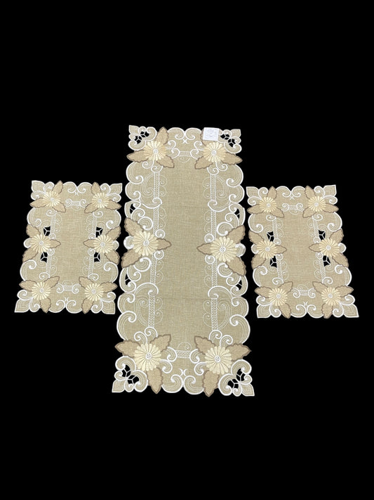 Karandi Cutwork Chinese 3pc Set