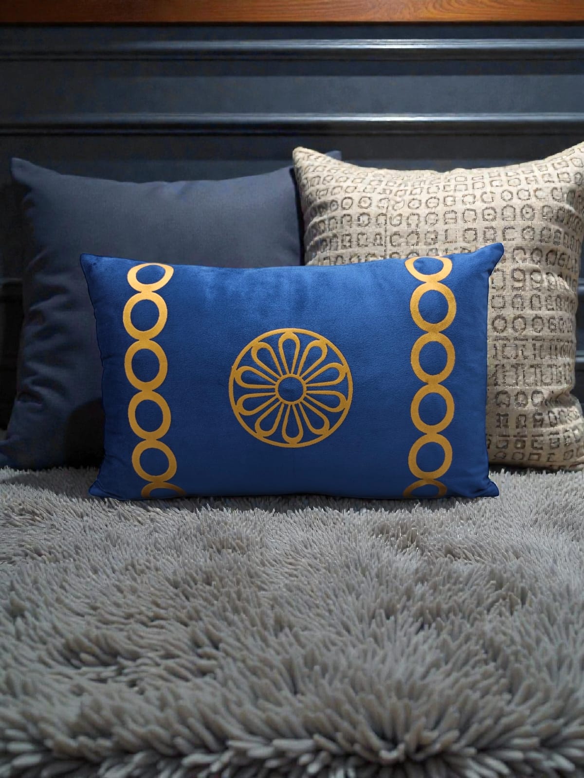 Italian Velvet Motive Rectangular Cushion