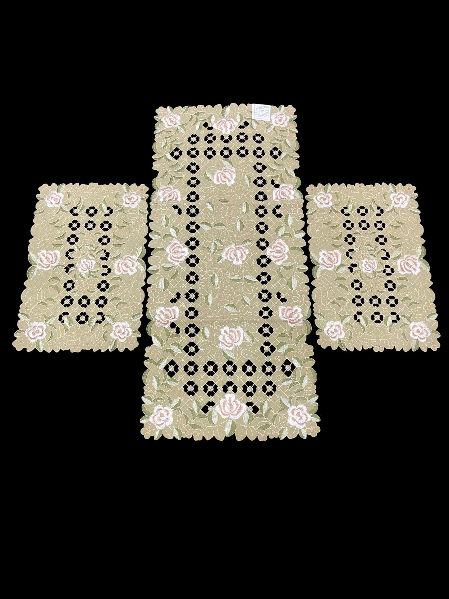 Heavy Cutwork Chinese 3pc Set