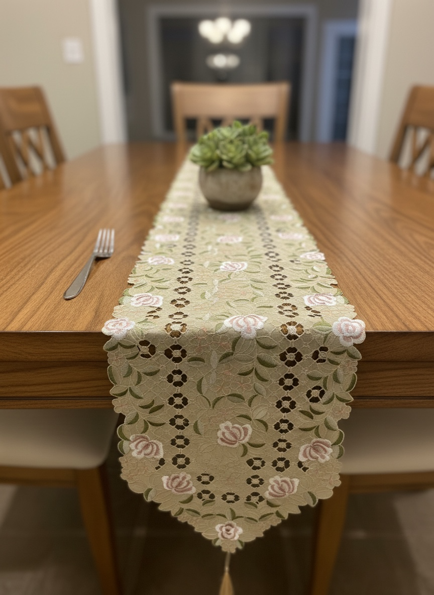 Heavy Cutwork Table Runner