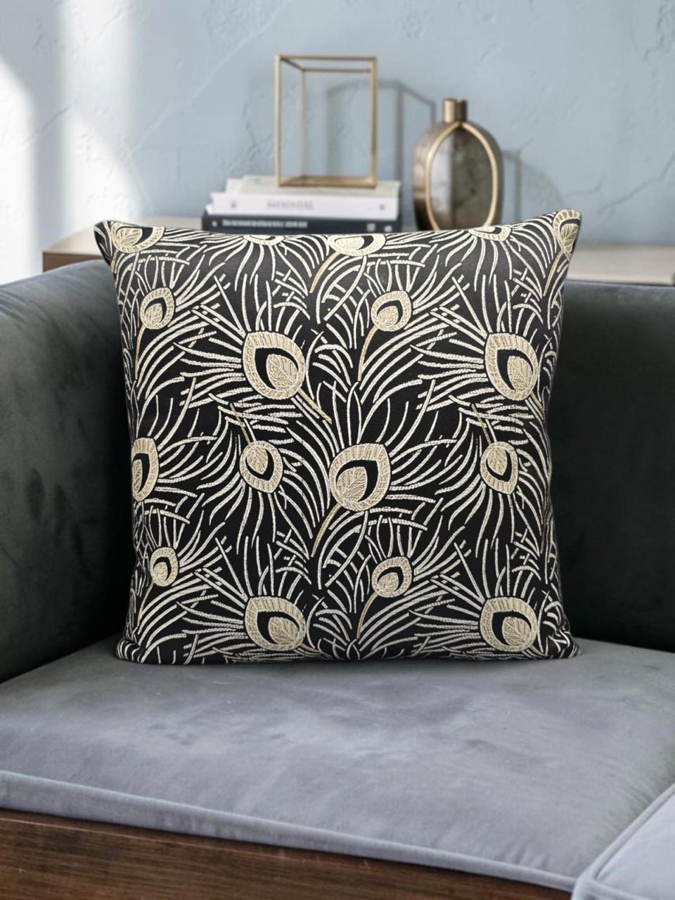 Shanghai Peacock Velvet Cushion