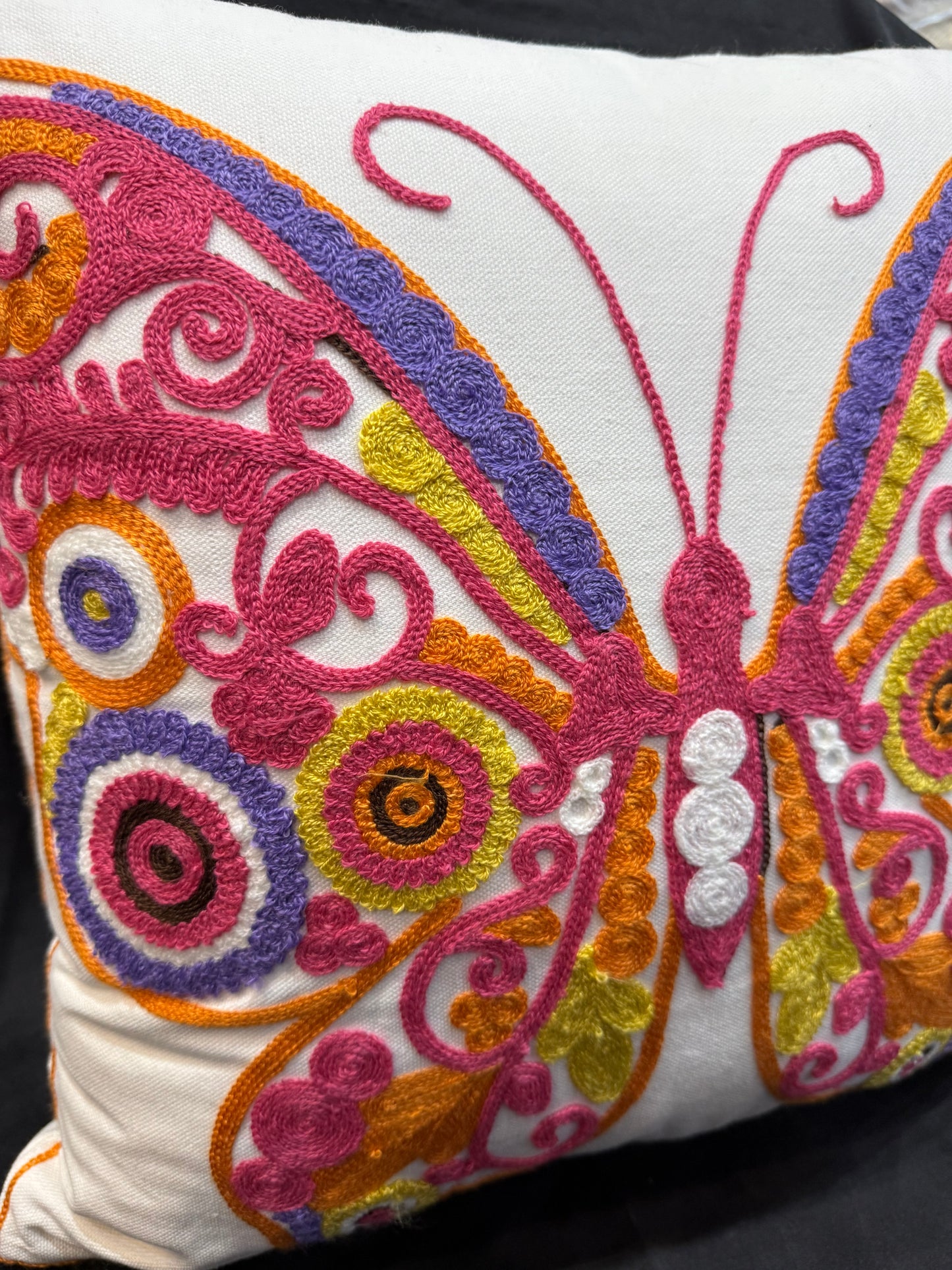 Heavy Embroidery 18x18 Hand-Made Cushion