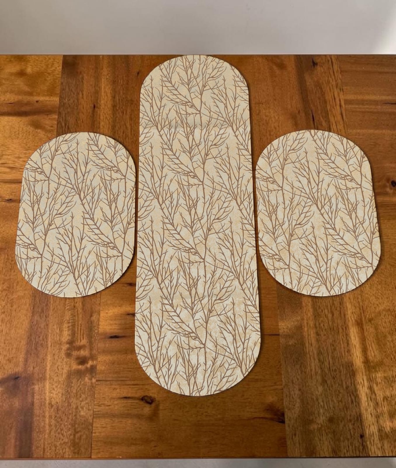 Shanghai Velvet Tree Oval 3pc Set