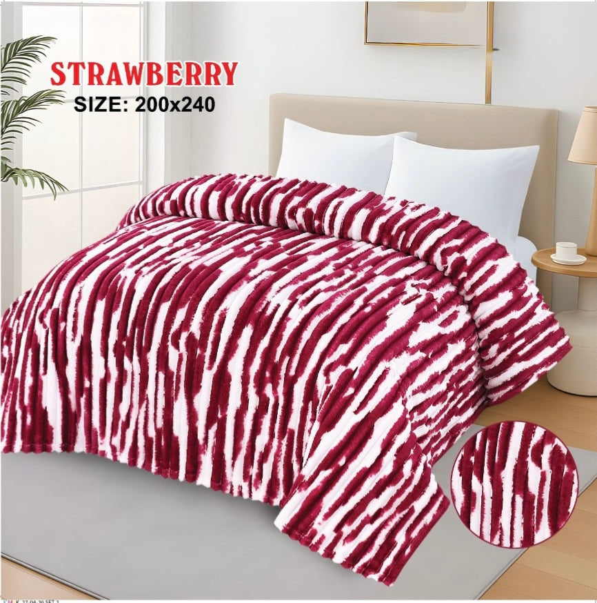 Fur Zebra Ac Summer Blanket King Size