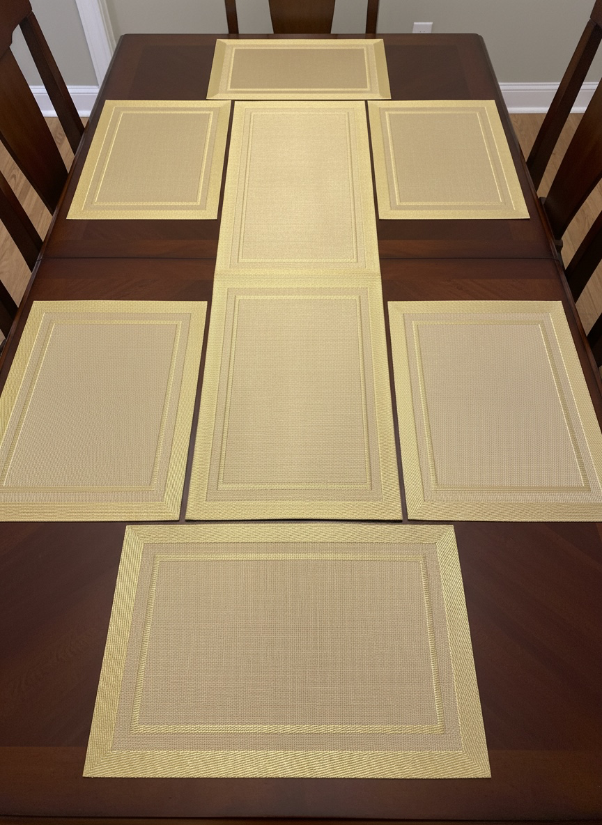 Chatai Plastic 7 PC SET ( 1 Runner & 6 Mats )