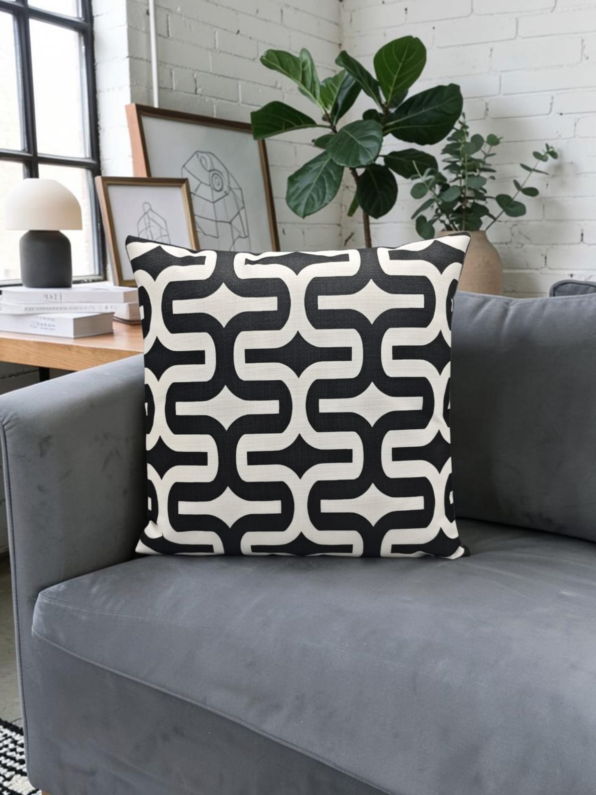 Printed Juut Black White Series Cushion