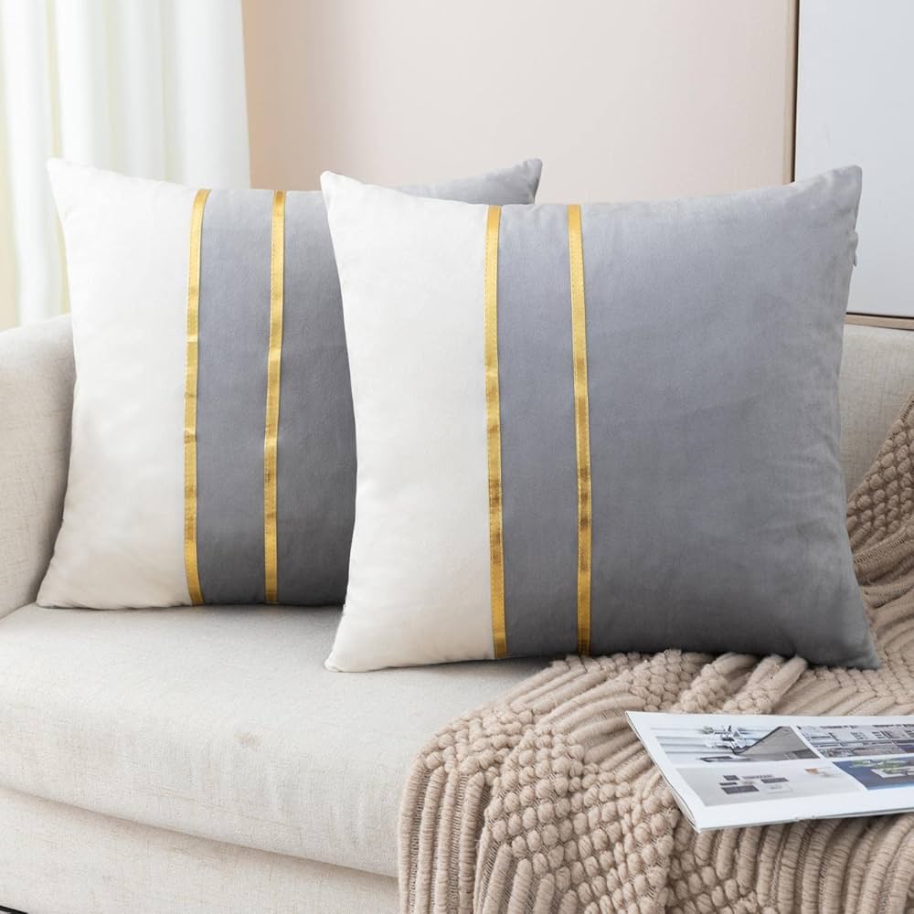 Velvet Two Line Cushion