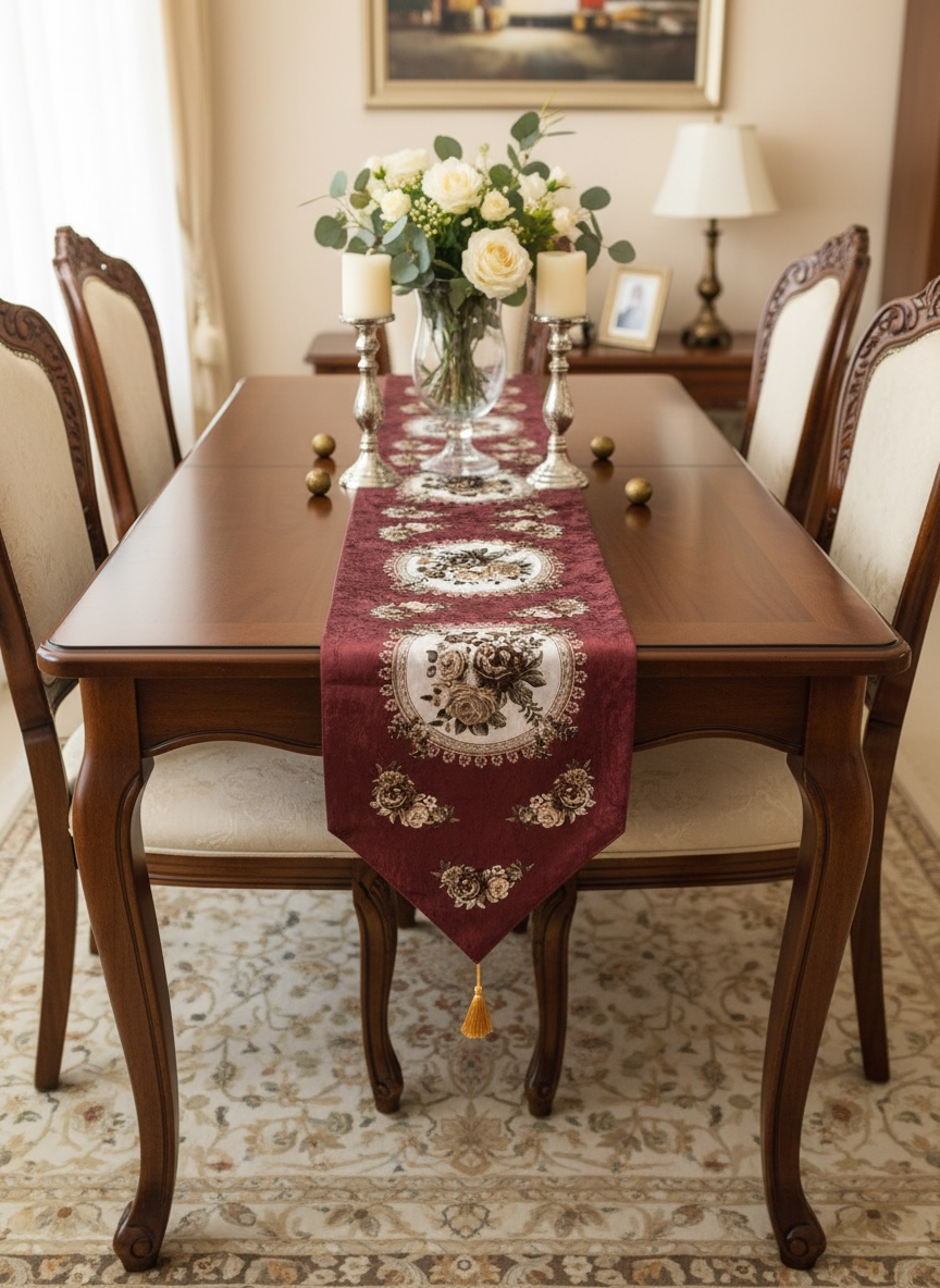 Velvet Printed Imported Table Runner