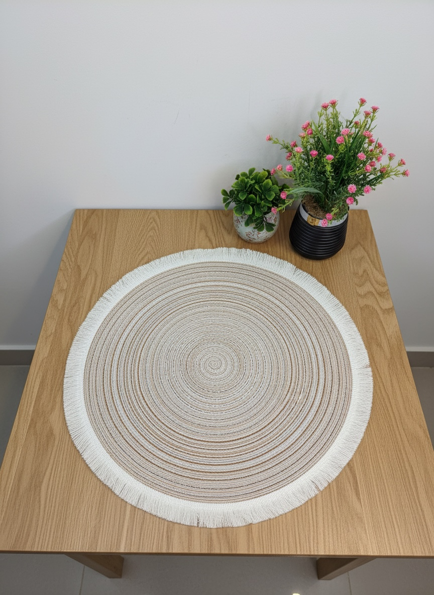 Round Tussel Fine Plastic Table Mats 6pc Set