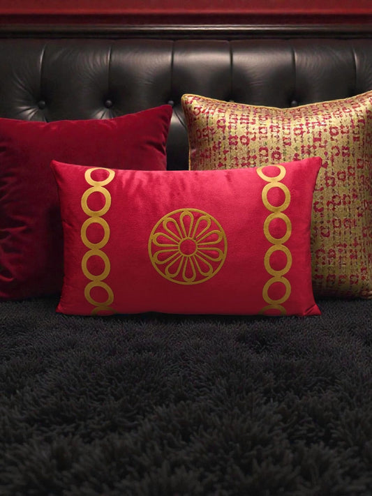 Italian Velvet Motive Rectangular Cushion