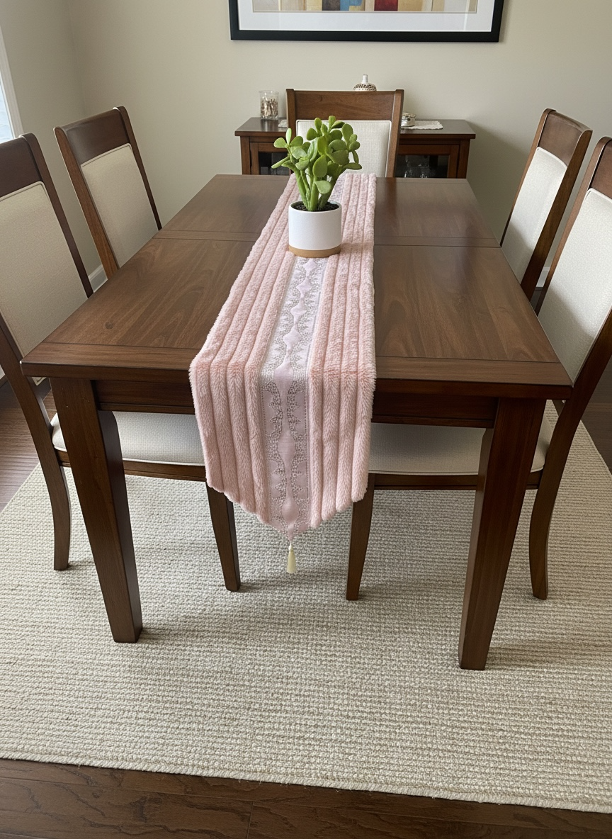 Soft Fur Line Patti Dining Table Runner