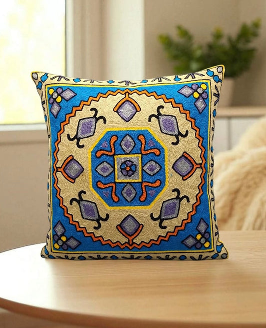 Heavy Embroidery 16x16 Hand-Made Cushion