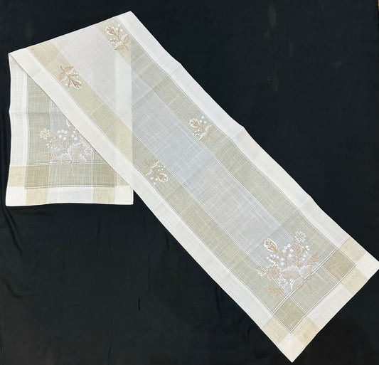Cotton Embroidered Table Runner