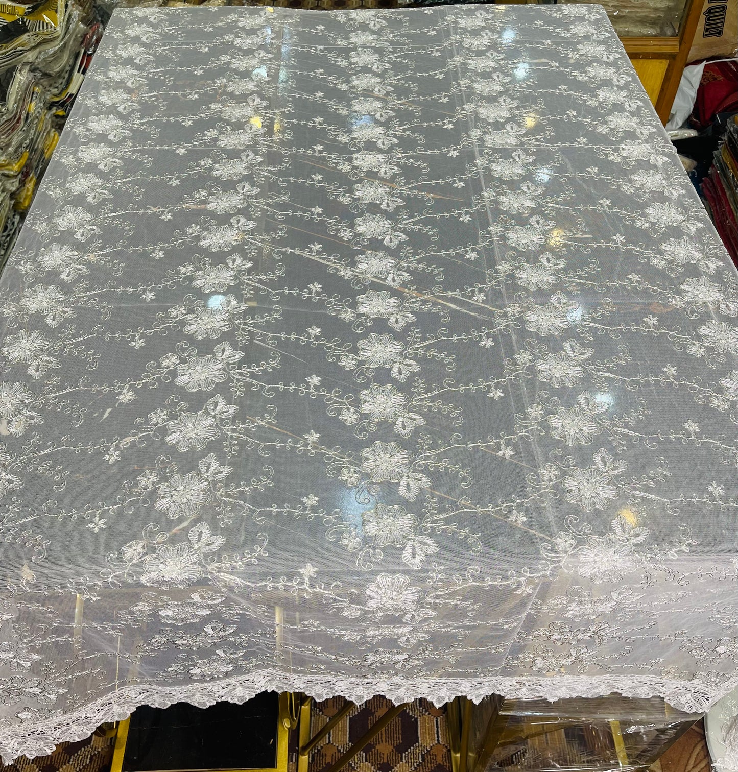 6 CHAIR , Fancy Tilla Dining Table Sheet Ali Bedding Store
