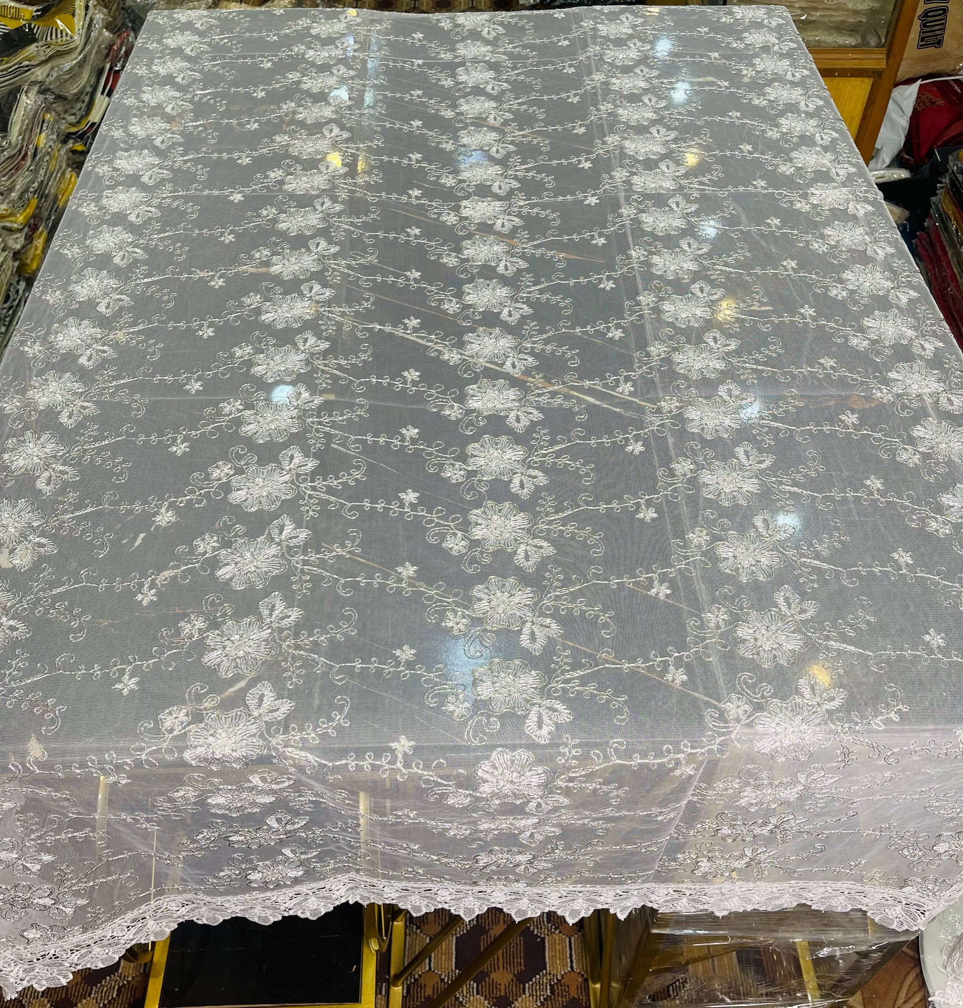 6 CHAIR , Fancy Tilla Dining Table Sheet Ali Bedding Store