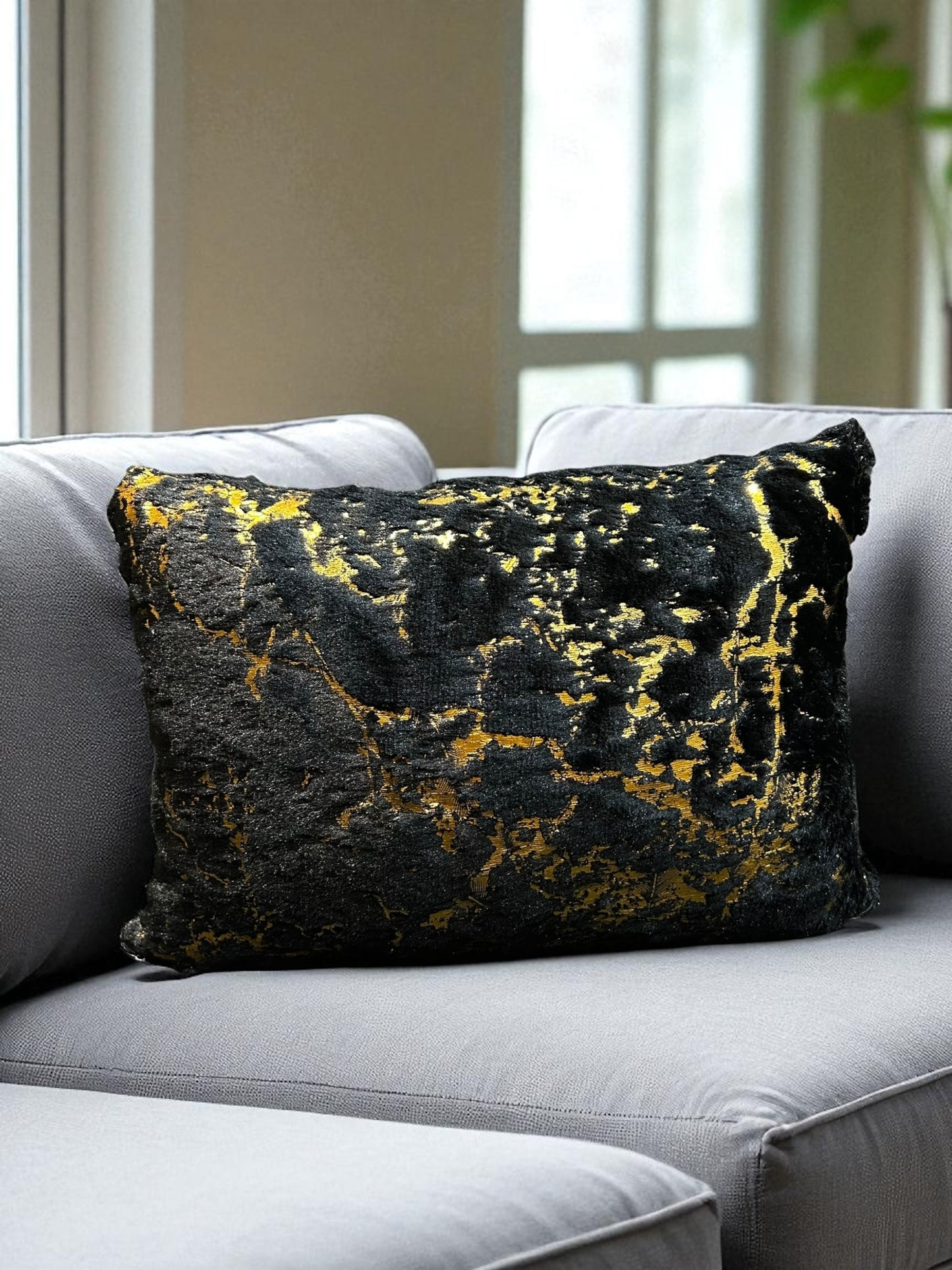 Fur Marble Rectangular Cushion