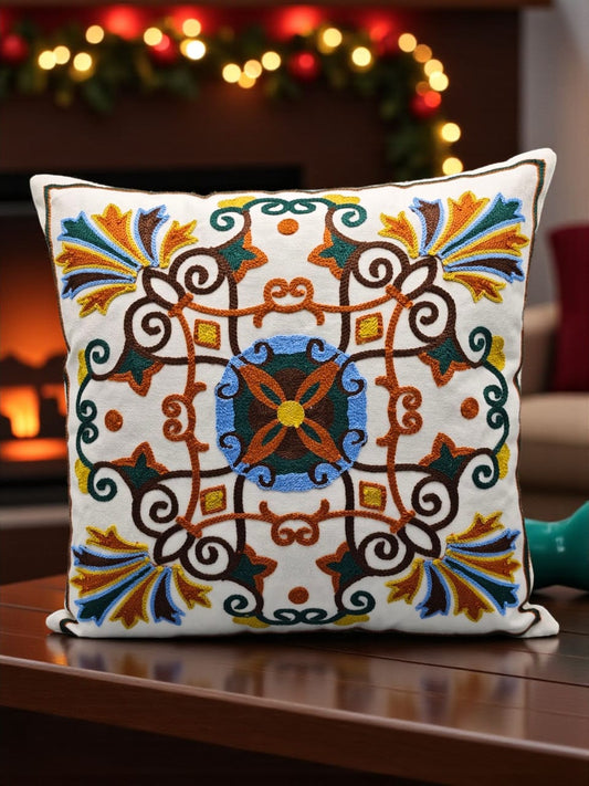 Heavy Embroidery 16x16 Hand-Made cushion