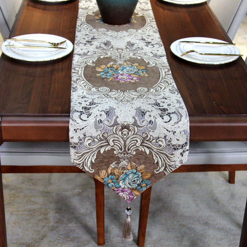 Velvet Jacquard Dining Table Runner
