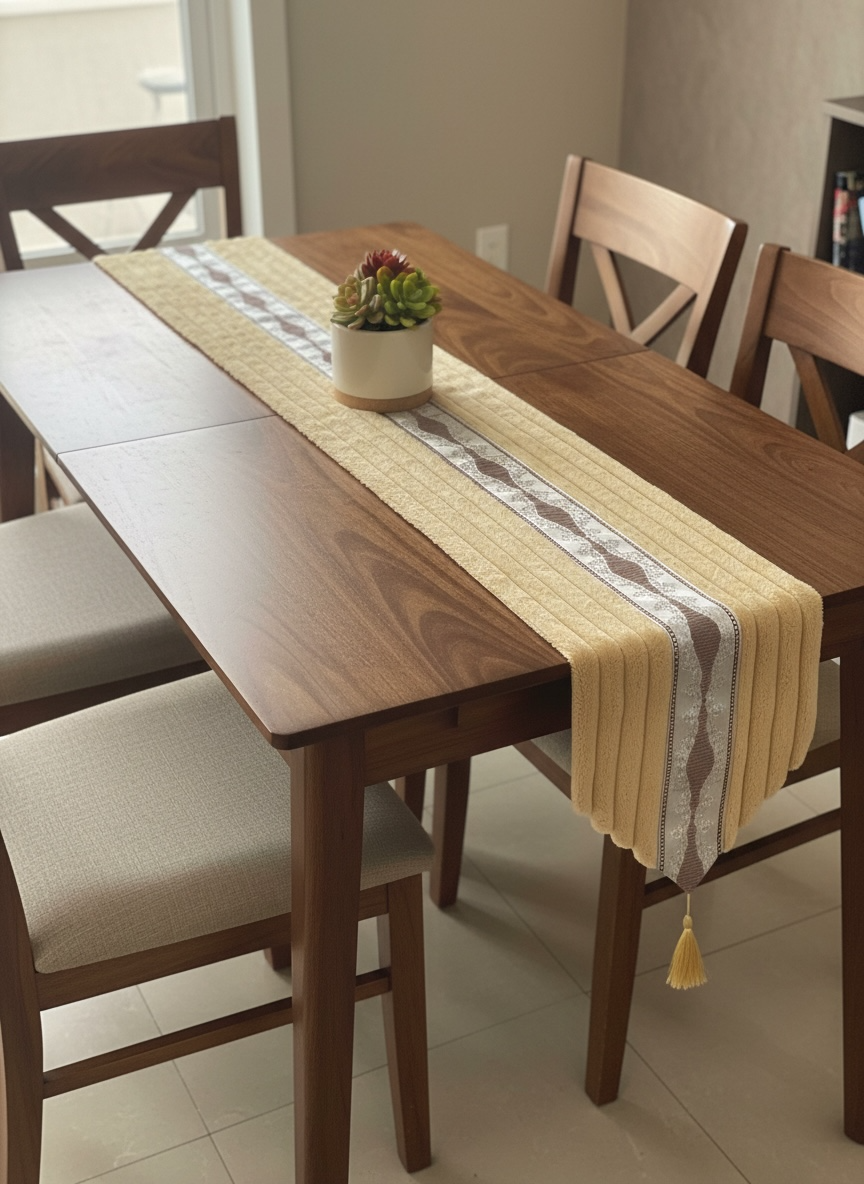 Soft Fur Line Patti Dining Table Runner