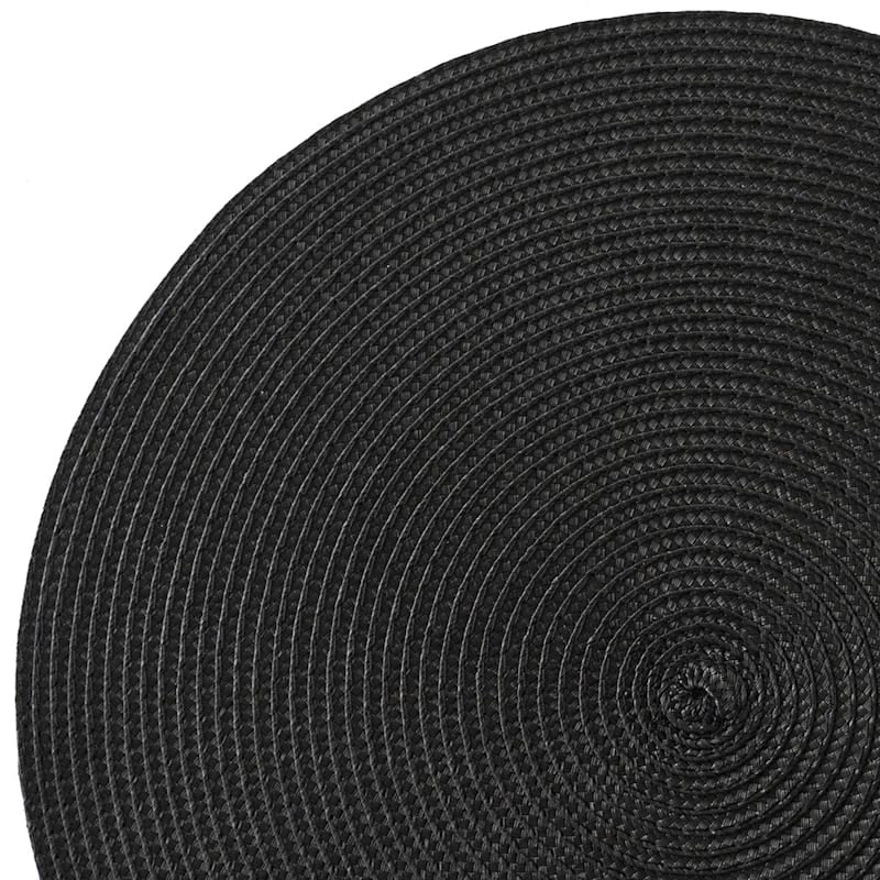 Round Plain Plastic Table Mats 6pc Set