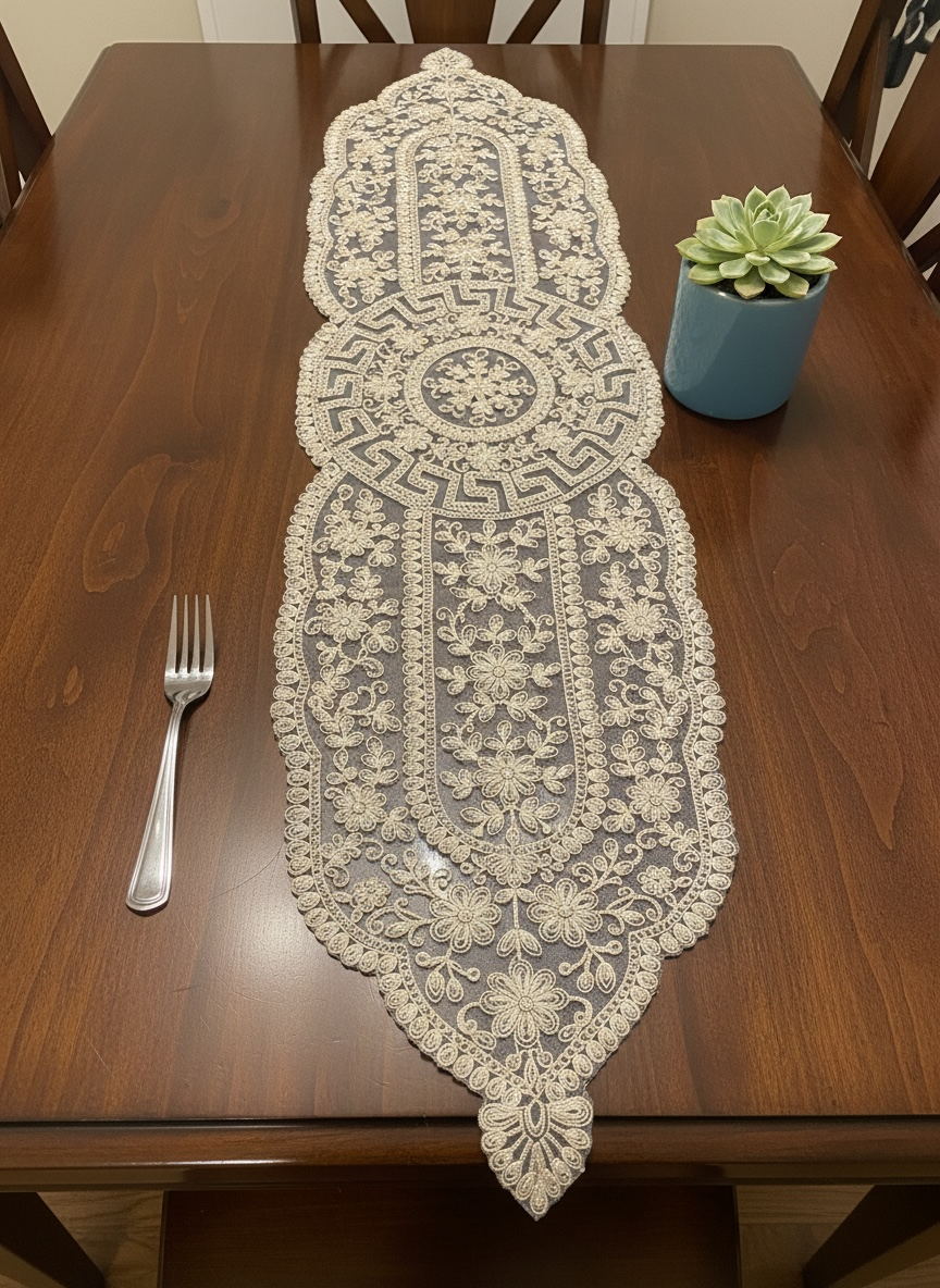 Net Fancy Table Runner (Golden)