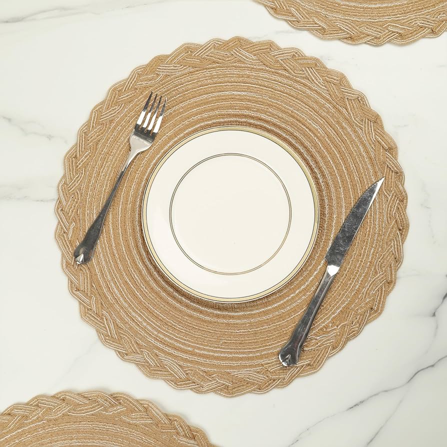 Round Line Fine Plastic Table Mats 6pc Set